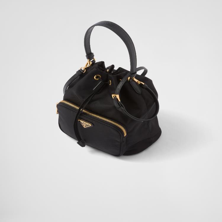 프라다 여자 PRADA 듀엣 리나일론 버킷 백 블랙 1BH038 RV44